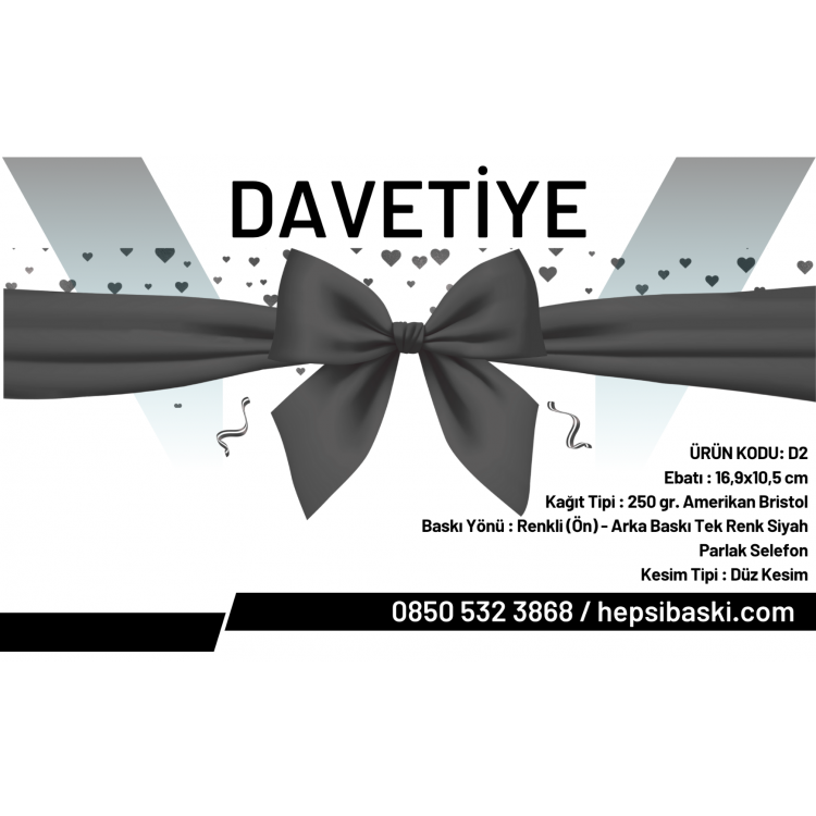 Davetiye 16,9x10,5 cm