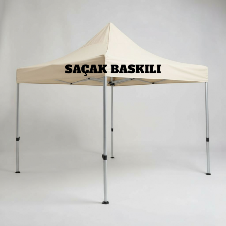 Gazebo Portatif Çadır Katlanabilir Tente  3x3m. | 30 mm Çelik | Etek Baskılı