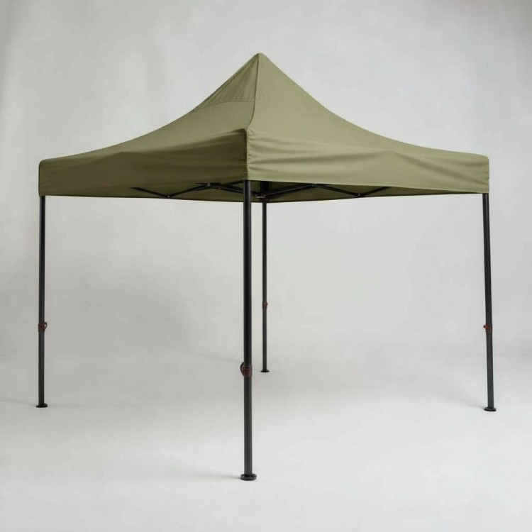 Gazebo Portatif Çadır Katlanabilir Tente 3x3 m | 40 mm Siyah Çelik | Baskısız