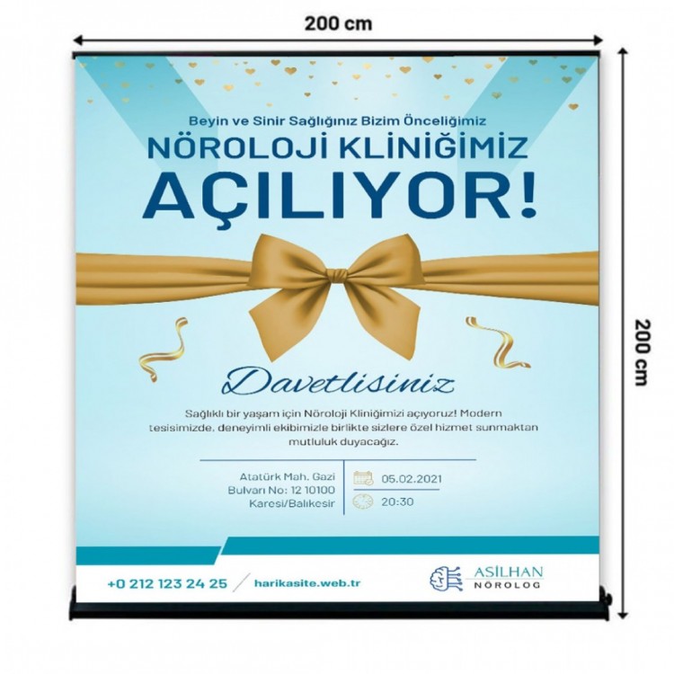 Lüks Roll Up Banner Pro 200x200 cm